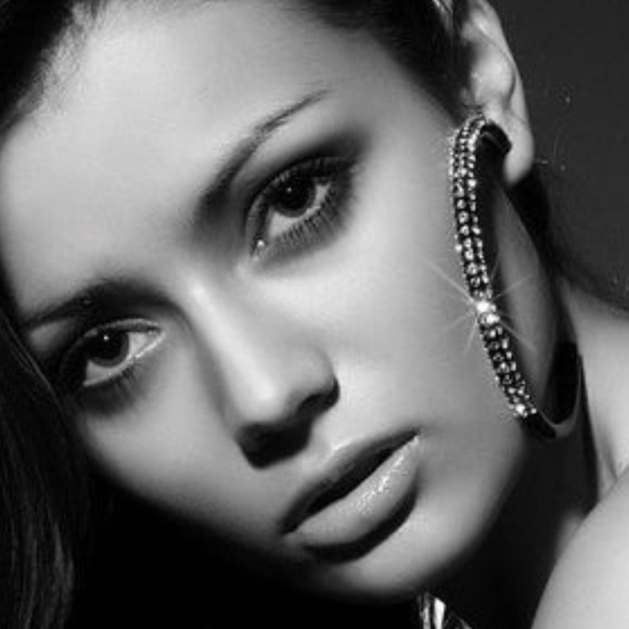 Large Acrylic Hoop Earrings, Oversized 80mm Swarovski Crystal Embellished Hoops - Picture 10 of 15